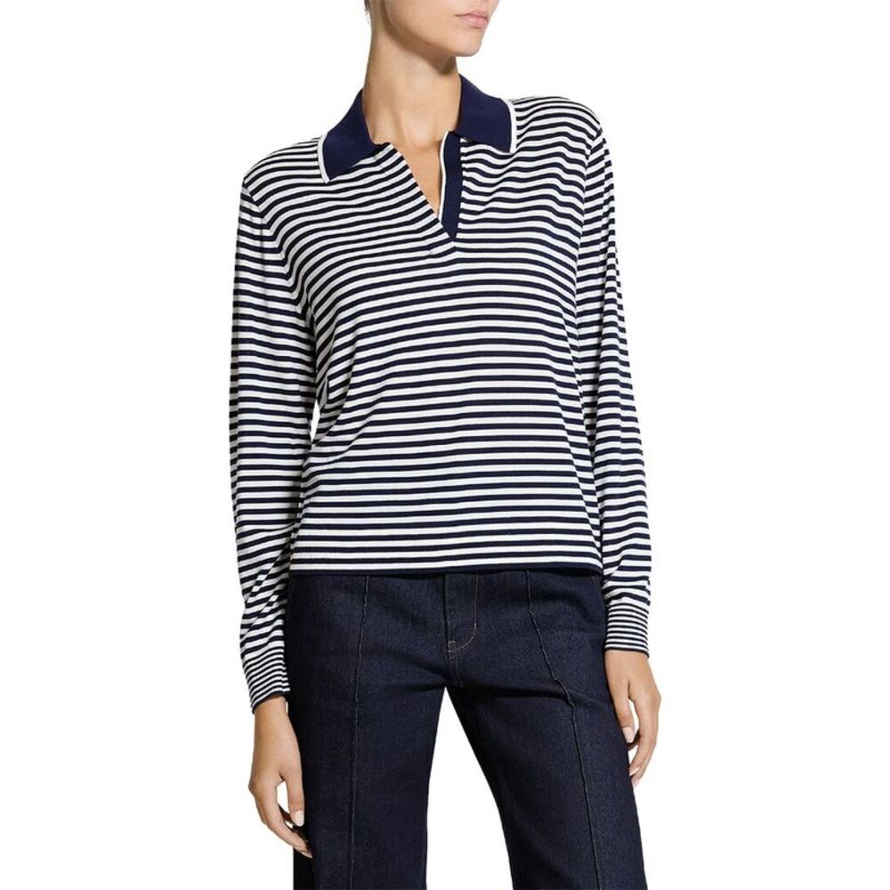Theory Womens  Stripe Boy Wool Sweater